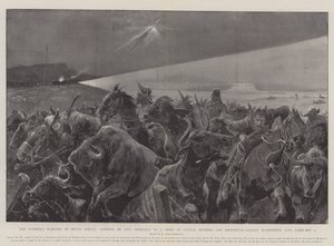 The Guerilla Warfare in South Africa, General De Wet, screened by a Herd of Cattle, rushing the Kroonstad-Lindley Blockhouse Line, 6 February